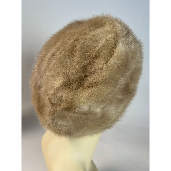 Vintage Lee Bury Dallas Beige Mink Fur Hat - Picture 5 of 16